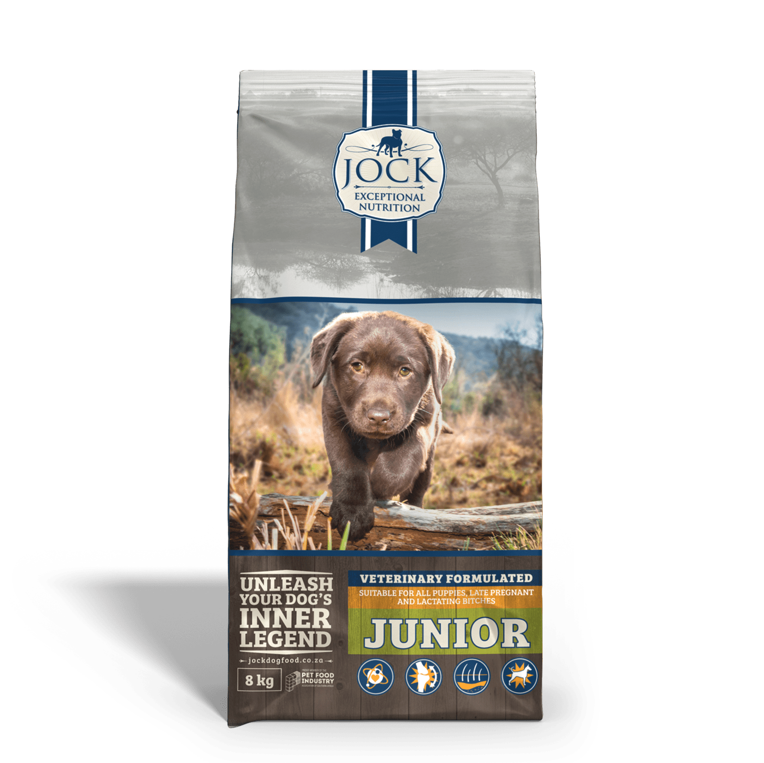 2019_05 JOCK Junior 8kg Front View JOCK Dog Food